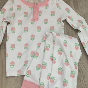 The Beaufort Bonnet Company Pink and Green Floral Kids Pajama Set